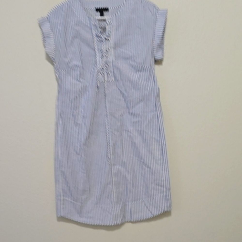 J. Crew Blue and‎ White Striped Mini Dress xxs